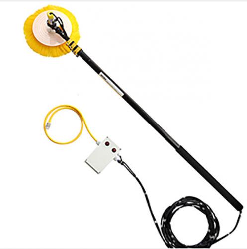 Single Head Electric Solar Photovoltaic Panel Cleaning Tool Water Fed Telescopic Pole Brush